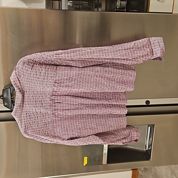 💕XIRENA💕 Dawson Plaid Crop Button Up Shirt ~ Coral Cove Large NWOT - Picture 12 of 16